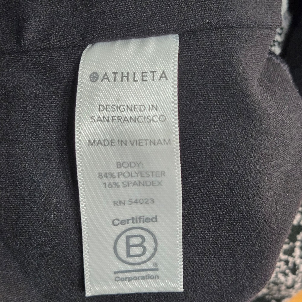 Athleta Elation Glades High Rise 7/8 Leggings Black White Abstract Print Yoga S - Picture 11 of 11